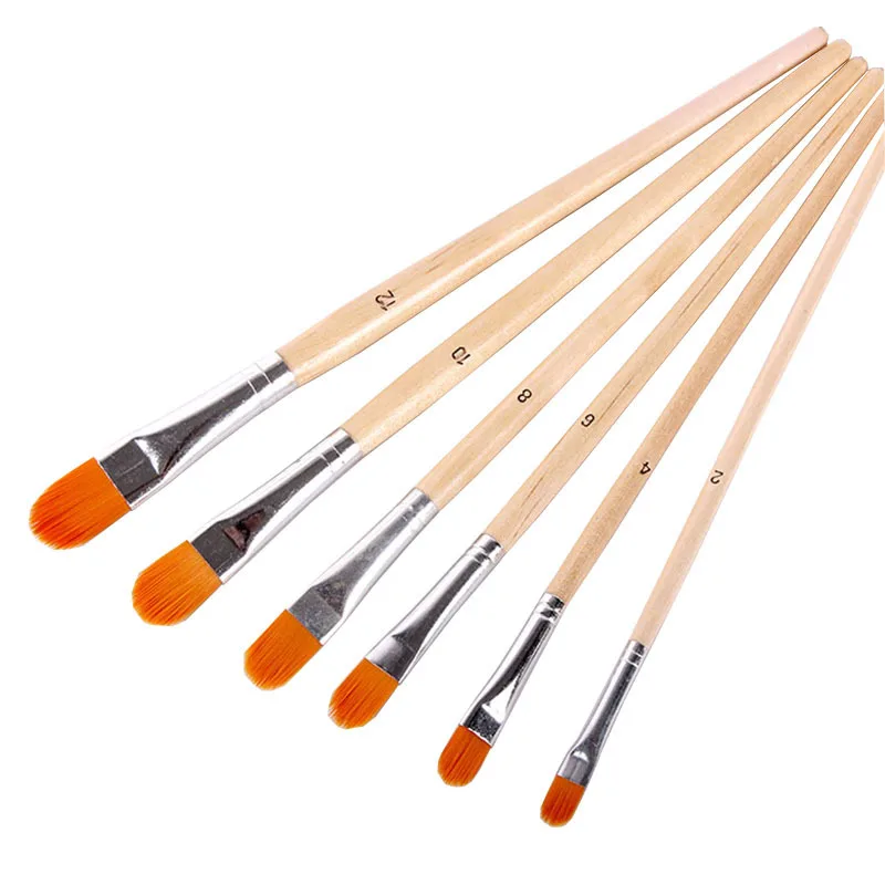 Fine Watercolor Propylene Painting Brushes Oil Painting Brushes 6 pcs Sets Multiple specifications of Artistic school supplies