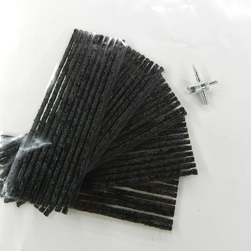 50pcs tubeless tire repair Scooter Bike Automobile Motorcycle Rubber Strips Kit Plug Tire Puncture Repair Sealer 200*4mm New