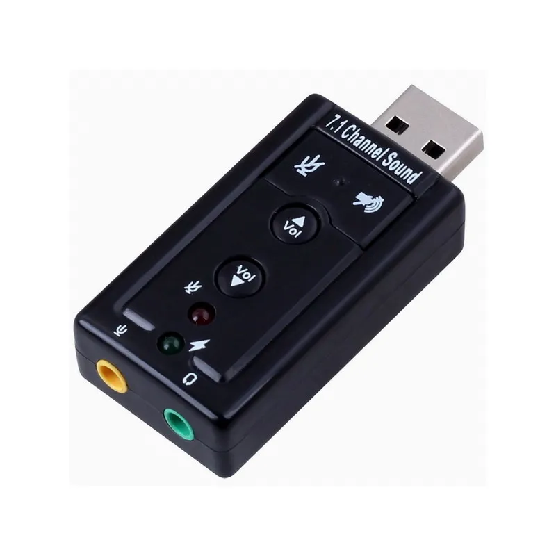 New External USB to 3D Audio USB Sound Card Adapter 7.1 Channel Professional Microphone Headset 3.5mm