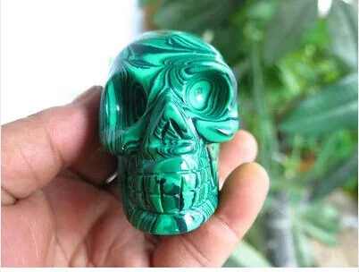 TOP!! 208g malachite CRYSTAL Skull/Skeleton Carving, Crystal