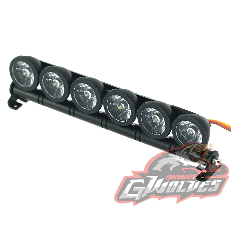 GWOLVES 150mm Aluminum 5mode function glare 6LED Light for 1/10 1/8 Trax HSP HPI Monster Short Truck Rally Crawler baja rc