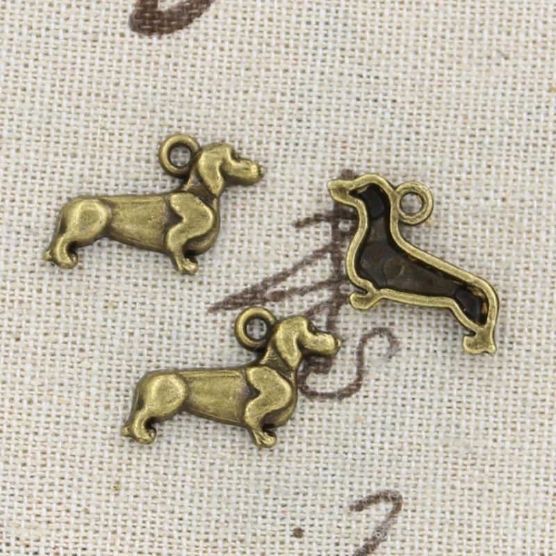 30pcs Charms Dog Dachshund 20x15mm Handmade Pendant Making fit,Vintage TibetanBronze,DIY For Bracelet Necklace