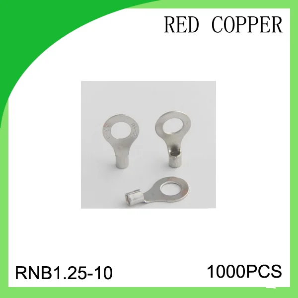 

red copper 1000 PCS RNB1.25-10 cold-pressure terminal connector cable lug hot sales