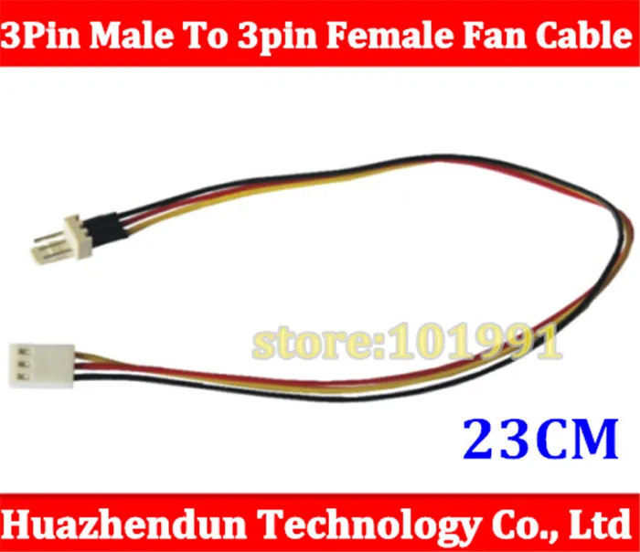 20pcs Computer 12V 3Pin Male To 3pin Female Fan Power Lengthen Extension Cable Wire 23CM Free shipping