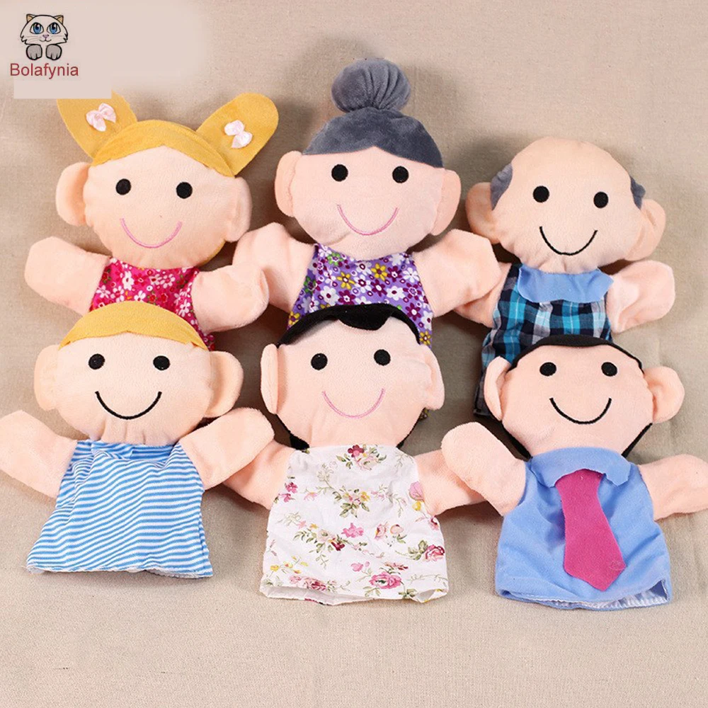 Grandparents Mom Dad Family Member Children Plush Toy Stuffed Hand Puppet