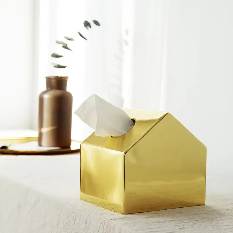 

Nordic Stainless Steel Tissue Storage Box Luxury Napkin Holder Paper Towel Rack Kitchen Restaurant Organizer Tools Home Decor