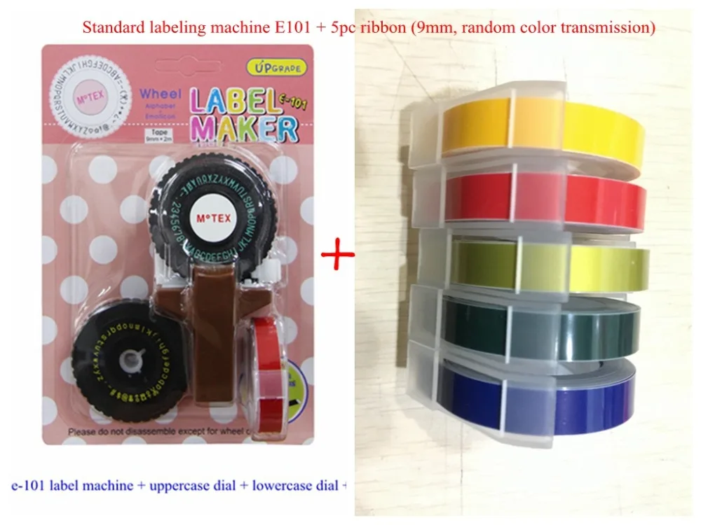 

Mini hand press label machine E-101 upgrade version manual DIY printer +5pc ribbon
