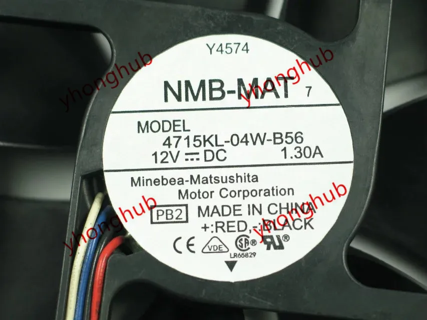 NMB-MAT 4715KL-04W-B56 PB2 DC 12V 1.30A 4-سلك 120X120X38mm الخادم مروحة التبريد