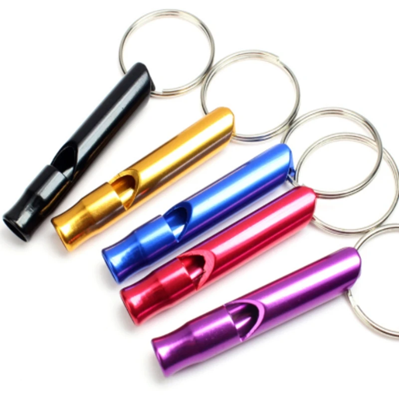 600pcs New Aluminum Alloy Whistle Keyring Keychain Mini For Outdoor Emergency Survival Safety Sport Camping Hunting