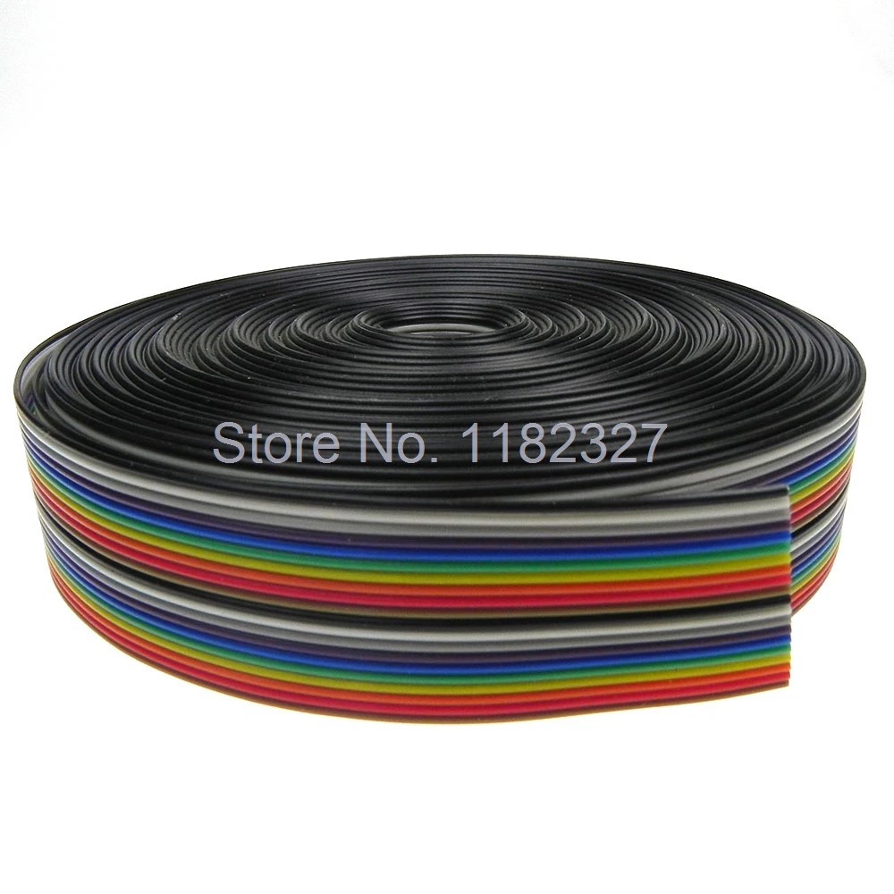 Ribbon Cable UL2651 105C 28AWG 20Pin 1.27mm pitch Rainbow WIRE for IDC FC 2.54MM Connector