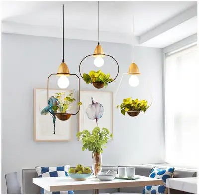 

Modern Home Dinner Led Pendant Light Creative Potted Plant Balcony Designer Hanging Light Fixtures Free Shipping