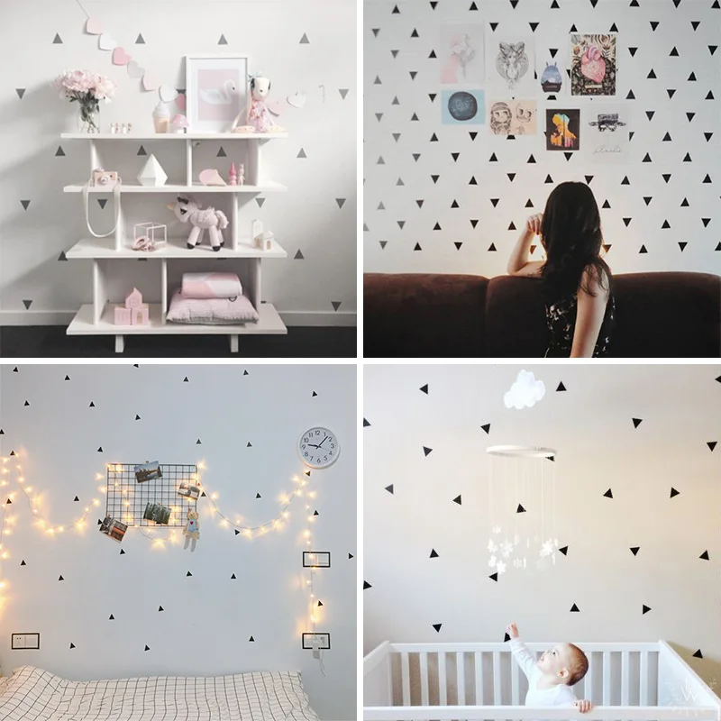 Baby Boy Room Little Triangles Wall Sticker For Kids Room Decorative Stickers Children Bedroom Nursery Wall Decal Stickers