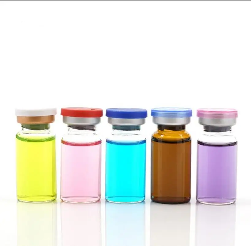 

10ML Clear Glass Vials With Flip Off Cap, 1/3oz Transparent Glass Bottle With Colorful Stopper 1500pcs/lot