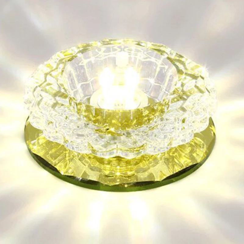 LAIMAIK Crystal Ceiling Light 3W Hall Lighting AC90-260V Porch Lamp LED Crystal Lamp Pumpkin LED Ceiling Aisle Corridor Light