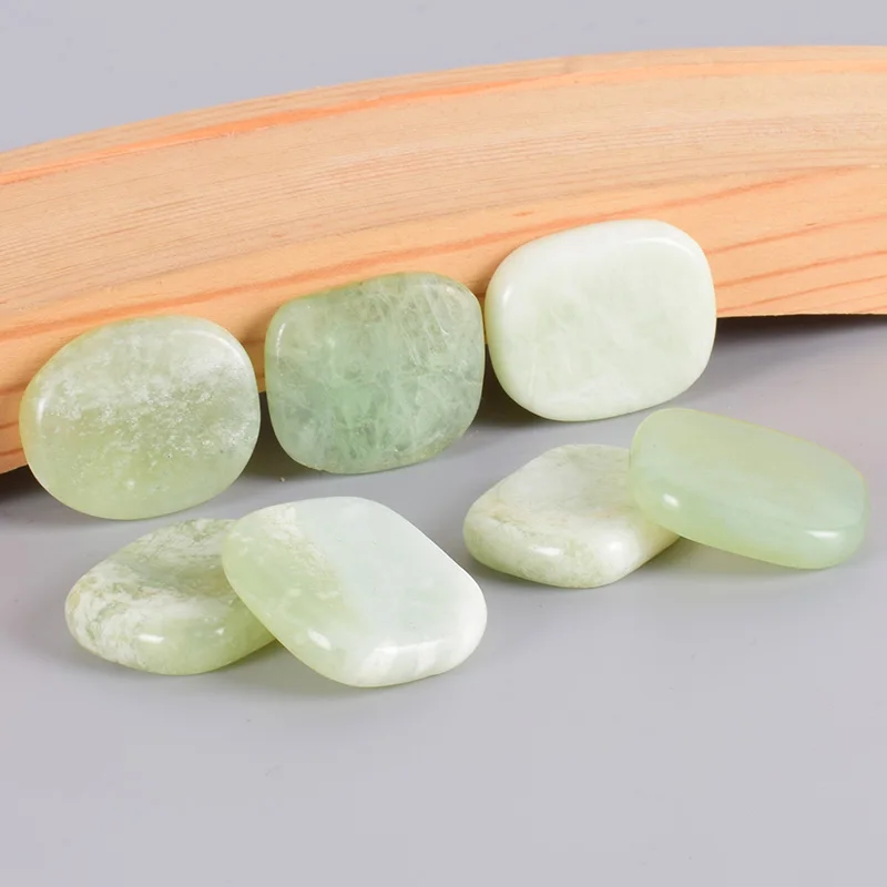 Jade Chakra 7 PCS/Set Healing Palm Stone 30*22*7mm Natural Tumbled Stone Crystal Mineral Polishing Slices Spiritual Reiki Energy