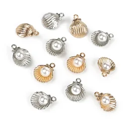 11*15mm 10pcs Alloy Metal Enamel Gold Shell Charm Pendant for DIY Beads Earring Bracelet Necklace Jewelry Findings Making