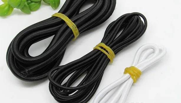 2mm100m/lot black white  DIY handmade accessories round elastic band Stretch Rope Bungee Cord Strings diy hair accessorie1204