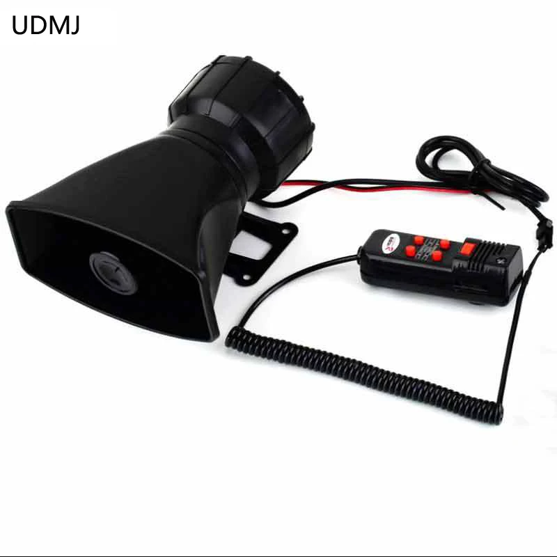 UDMJ 100W 5 Tone Loud Speaker  Alarm Car Police Siren Horn 300db 12V For Motorcycle Security Systerm