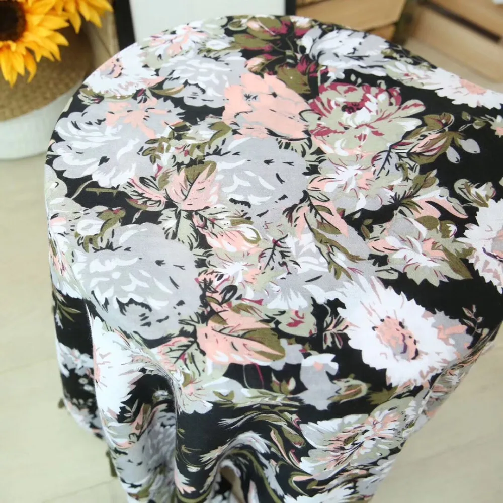 New Arrival Flower Head Scarf Spring Style,Muslim Hijab Floral Scarves,Viscose Shawls,Wraps Bandana Female Tassels Stoles