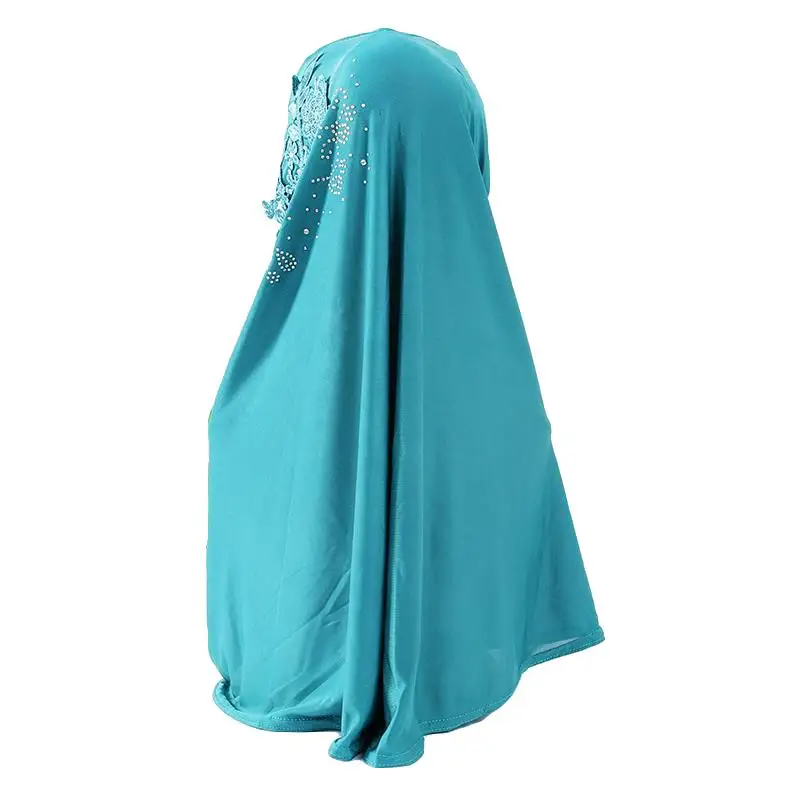 One Piece Hijab para Mulheres Muçulmanas, Hijab Rendas de Diamantes, Hijabs de Oração, Lenço Instantâneo, Lenço, Envoltório, Xales Ready Made