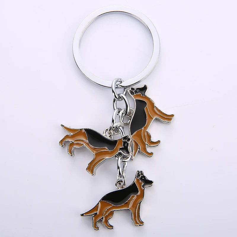 German Shepherd Dog pendant keychain key rings for car metal alloy bag charm men women key chains keyring  Jewelry Gifts