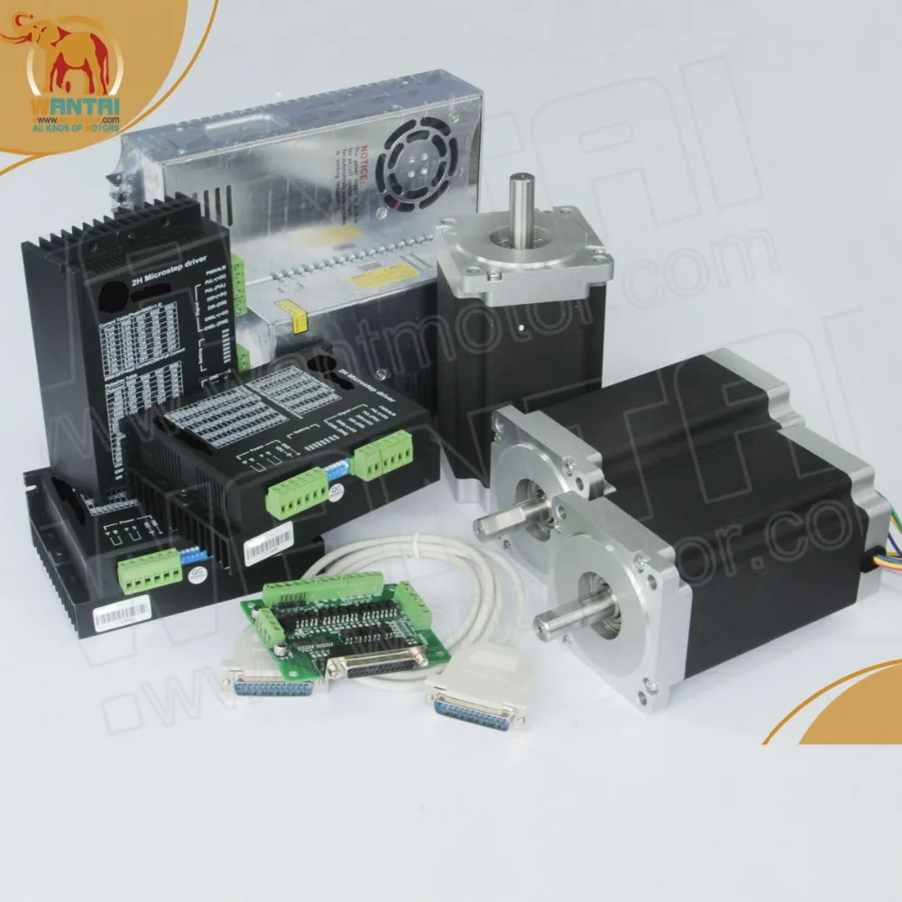 3Axis Nema34 Stepper Motor 85BYGH450D-008 5.6A 7.7N.m/1090oz+Driver DQ860MA 80V7.8A 256Micro CNC ROUNTER KIT