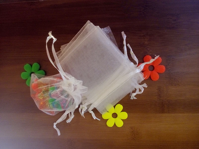 100pcs 25*35cm White Organza Gift Bag Jewelry Packaging Display Bags Drawstring Pouch For Bracelets/necklace/wed Mini Yarn Bag