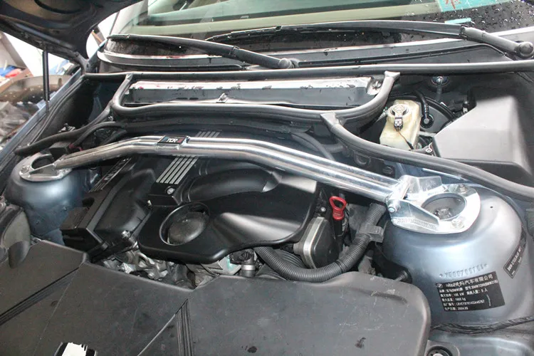 Front Strut Bar for BMW E46 3 Series 323i 325i 1999-2005 Front Upper Tower Strut Bar Tower Brace Aluminum Alloy Stabilizer Bar - view 2