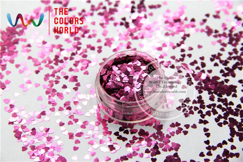 

TCM0913 Red Peony Colors metallic feel Heart Shape 3.0MM Size Glitter for nail,tatto,Art decoration nail gel