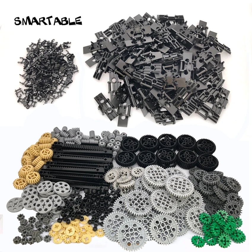 Smartable Bulk MOC Technical Gears /Gear Rack /Link Chain Set Part Building Block Toys Compatible Major Brand 460pcs/lot