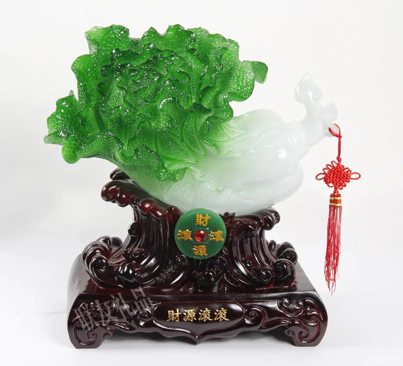 Yiwu resin imitation jade crafts, imitation jade cabbage, extra cash, topaz imitation , imitation jade , Home Decoration