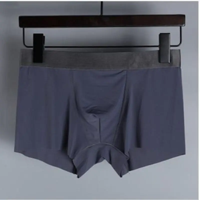 DANJIU New Summer Ice Silk Men Underwear Sexy Boxer Shorts Thin Breathable Soft Male Underpants Solid Seamless Panties