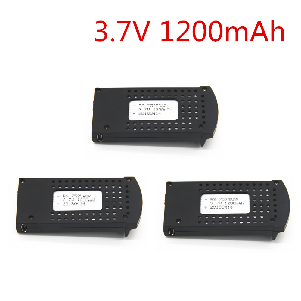 

3pcs Updated 3.7V 1200mAh Li-po Rechargeable Battery for DM107S SG700 S169 RC Quadcopter Drone