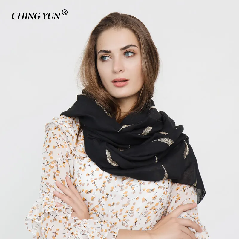 

CHING YUN 2018 New women's big shawls Fashion quality soft Feather Scarf Hijab Shawl For Womens wraps bandana Female scarves