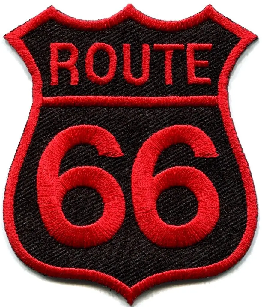 1X Route 66 retro muscle cars 60s americana USA applique iron-on patch new