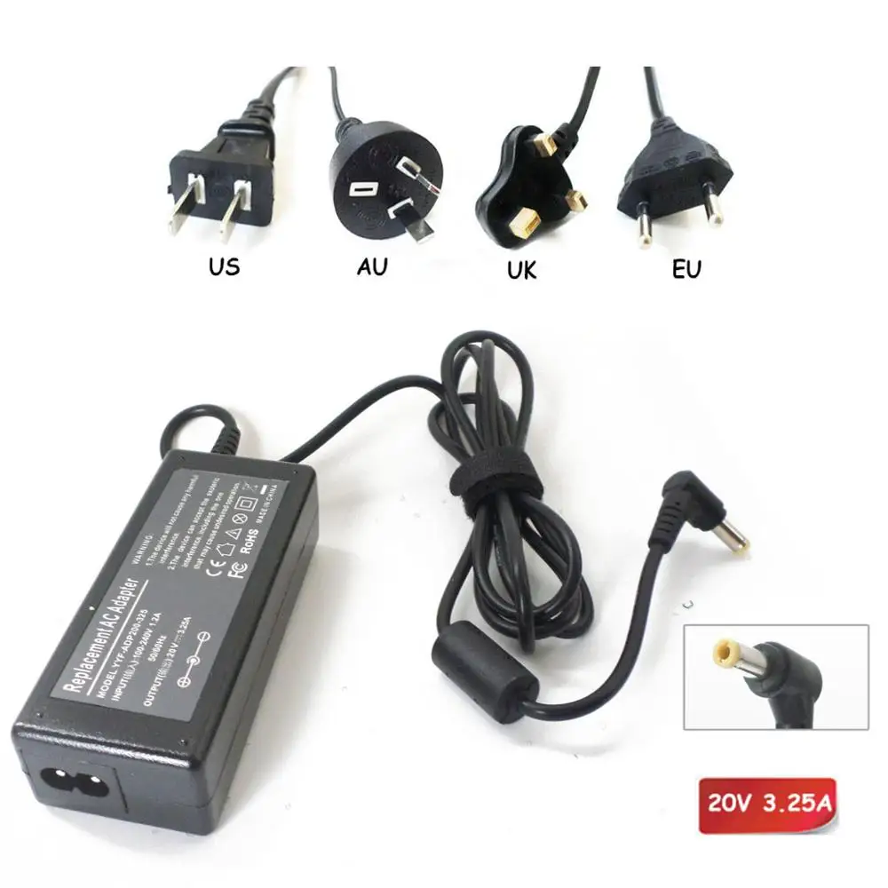 Laptop Power Supply Cord For Lenovo G460AX G475A G475G G475AX G475GX G475GL 20V 65W Notebook AC Adapter Charger