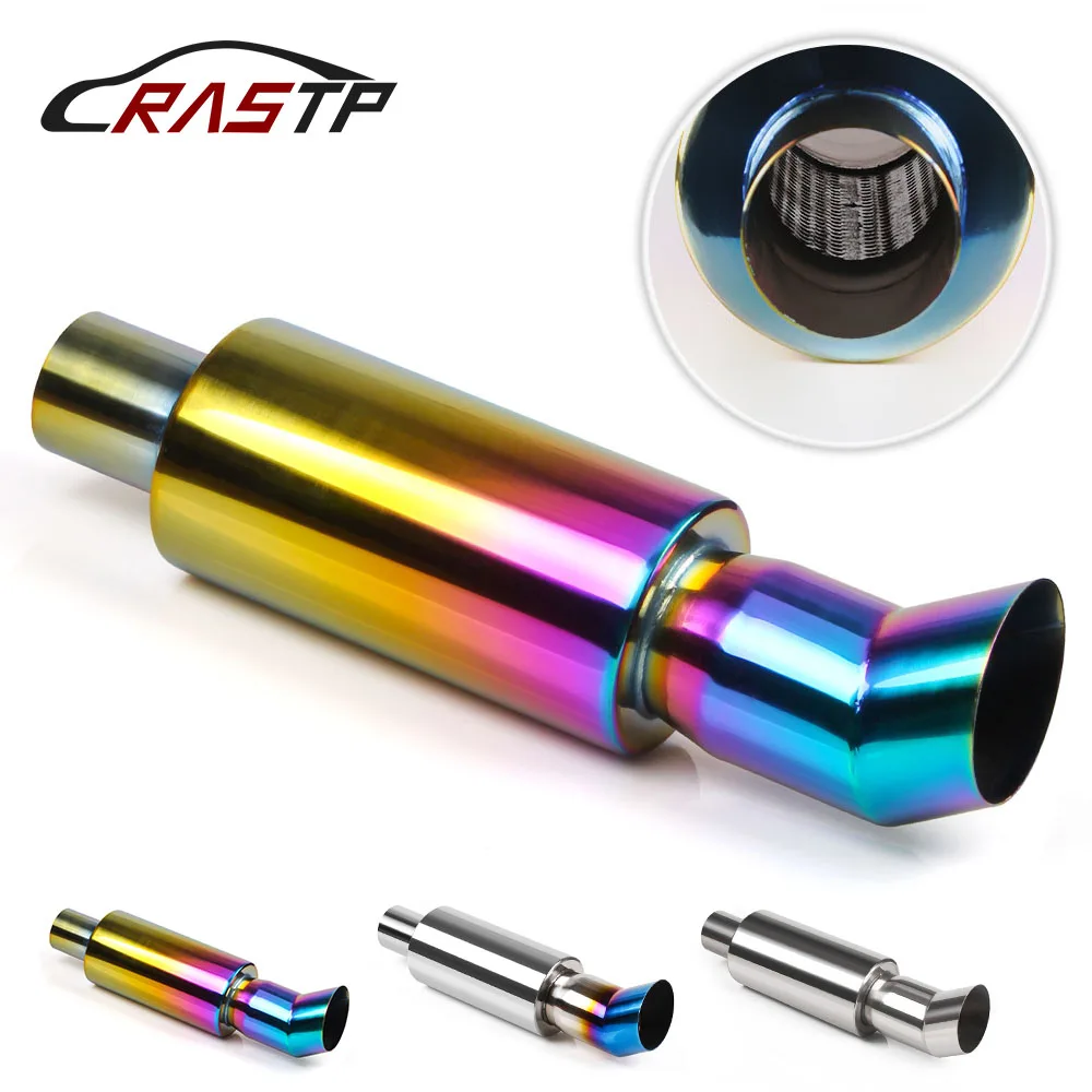 RASTP-Universal High Quality Stainless Steel Exhaust Pipe Mufflers Tail Exhaust Systems Racing Mufflers Bending RS-CR1004