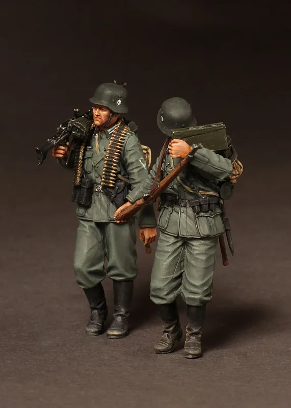 1/35 Resin Figures  Model Kits History Military machine gun team Unassembled unpainted