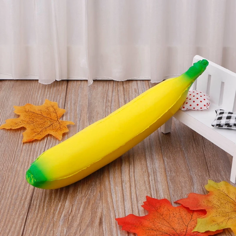 18CM Simulation Banana Squishy Toy Slow Rising Squeeze Food Fruits Model Decompression Doll Adults Kids Stress Relief Vent Toys