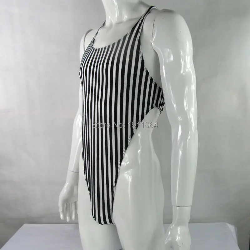 Mens bodysuit Thong Leotard cotton poly spandex High Cut Racer Back G628CB