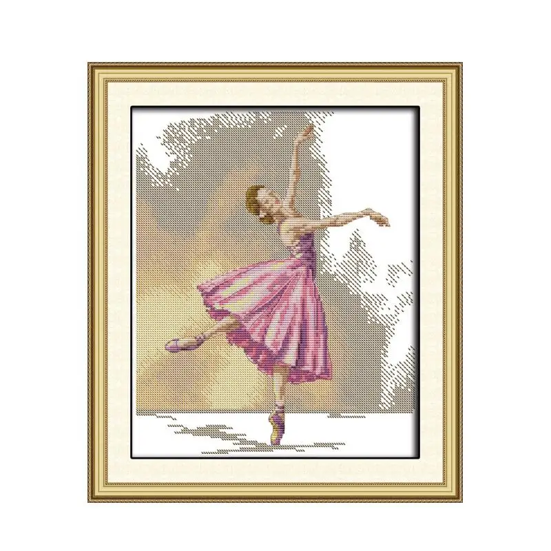 Ballet girl graceful dance 11CT 14CT embroidered cloth needlework cross stitch suite Chinese characteristics wholesale