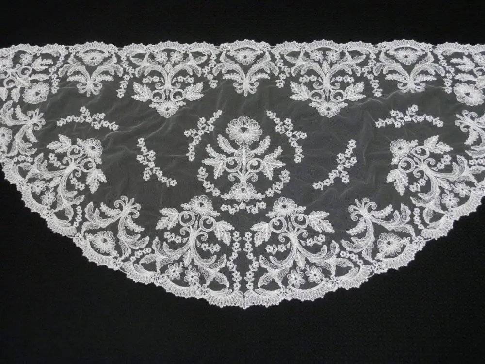 Half moon embroidery lace mantilla Spanish Lace Mantilla Catholic Veil