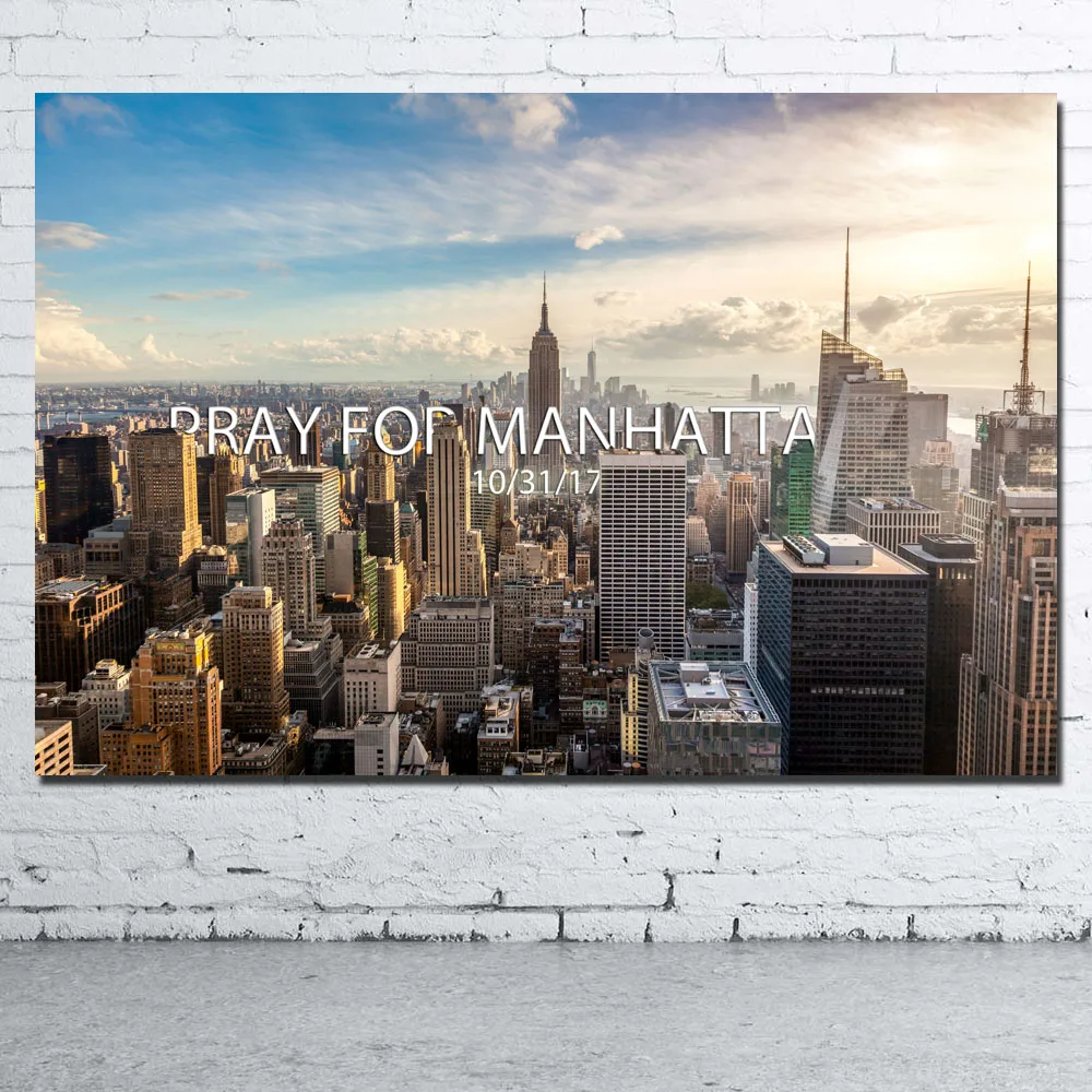 Decorative paintings Manhattan Skyscraper Cityscape Picture Printed Canvas Cloth Wall Art Poster