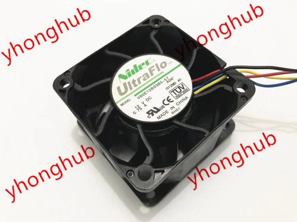 

Nidec V60E12BS3B5-57 A06 DC 12V 0.75A 60x60x38mm Server Cooling Fan