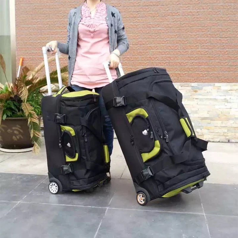 Imagem -05 - Grande Capacidade Rolando Bagagem Bolsa de Viagem Bolsas de Ombro dos Homens Mochila de Futebol para Mulheres Roda Mala 27 32