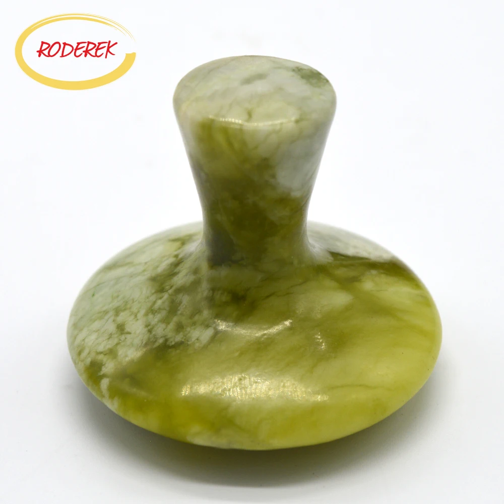 Natural Jade Mushroom Xiuyan Jade Stone Guasha Tool Cool Stone Healthcare Slimming Body Massager