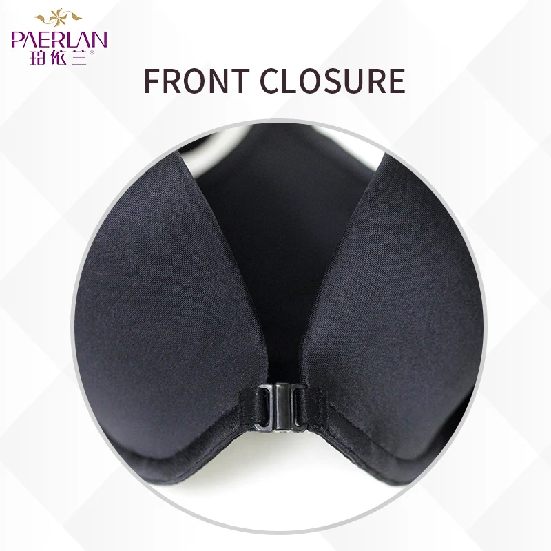 PAERLAN Solid Wireless front button female bra  type vest design fall glossy seamless push up u.s. back underwear