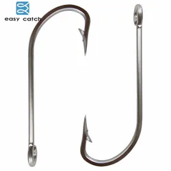 100Pcs Long Shank Fishing Hooks Stainless Steel Big game fishhooks Size 1/0 2/0 3/0 4/0 5/0 6/0 7/0 8/0 9/0 10/0