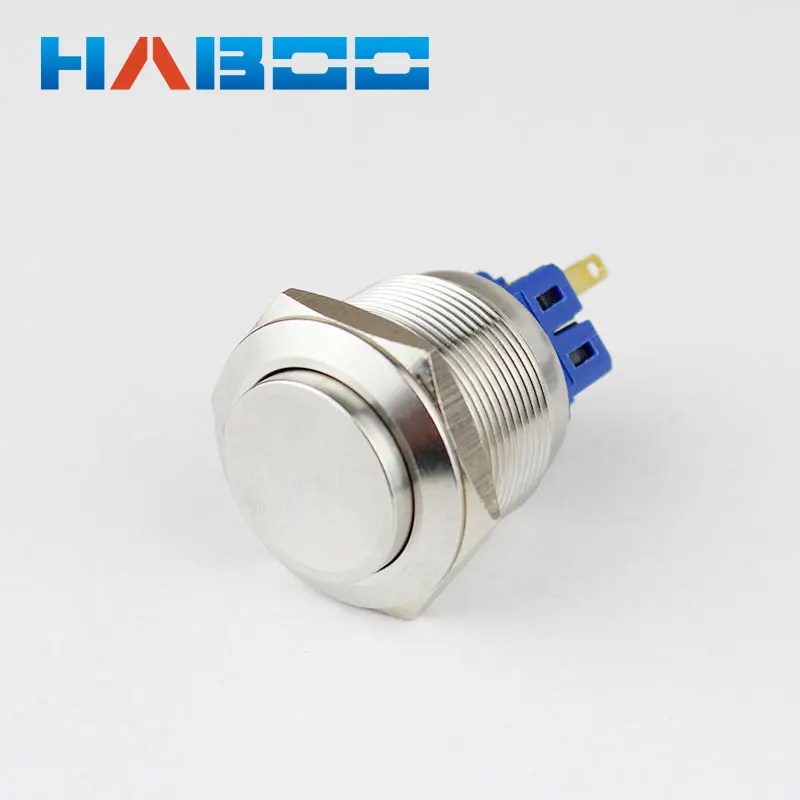 

10pcs/lot stainless steal dia.25mm reset switch momentary high head push button switch waterproof IP67 250V 3A