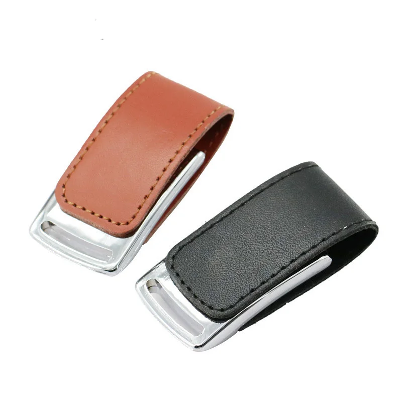 

Pu Leather Memorry USB 2.0 Usb Flash Drive 4GB External Memory Stick Flash Pen Drive 16G 32GB 64GB Pendrive 128GB Customize Logo